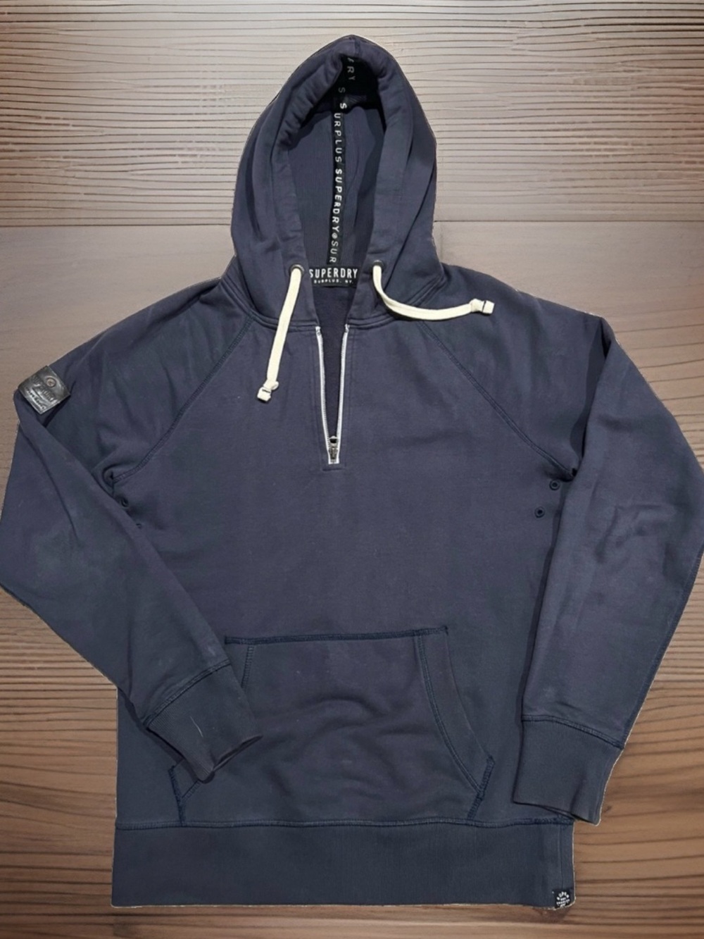 Superdry Surplus Men’s Heavy Cotton Half-Zip Hoodie Navy [Size M]